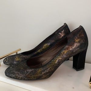 AGL Oliver Soft Leather Snakeskin Pumps